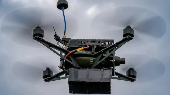 FPV drone UB82D with 82mm mortar mine